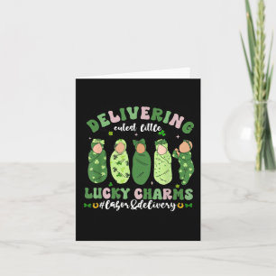 Bevallingsgeluksbrenger Verpleegster Shamrock St Kaart