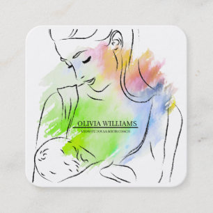 Bevallingsverloskundige Doula Geboorte Zwangerscha Vierkante Visitekaartje