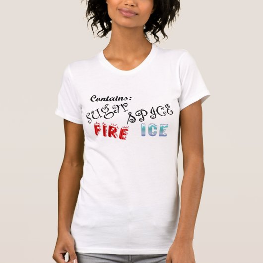 Bevat brand en ijs t-shirt (Voorkant)