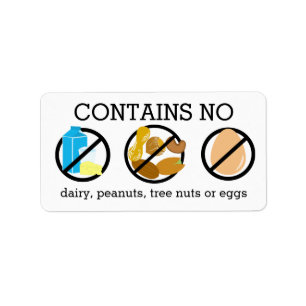 Bevat geen melkkostuums of eieren allergenen alert etiket