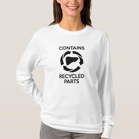 Bevat gerecyclede onderdelen t-shirt (Voorkant)