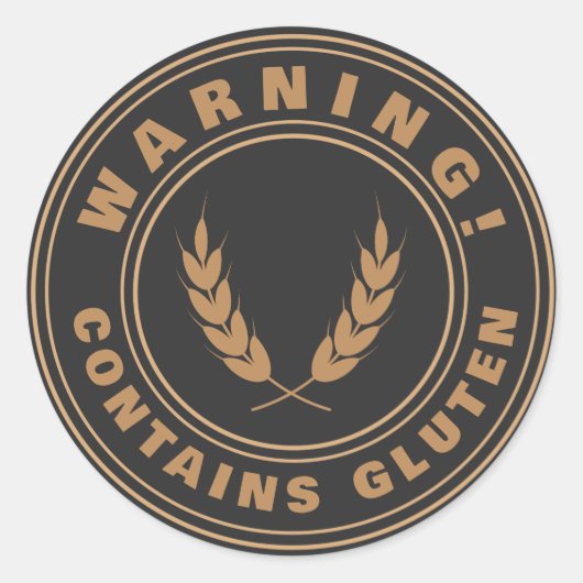 Bevat gluten voedsel allergie alert Stickers (Voorkant)