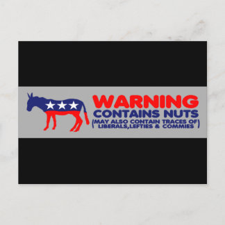 Bevat noten anti liberale bumper sticker briefkaart