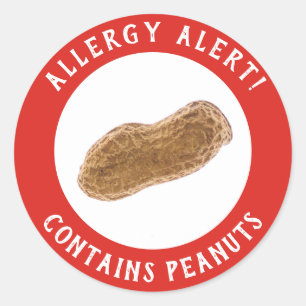 Bevat pinda's waarschuwing - Allergie Alert Ronde Sticker