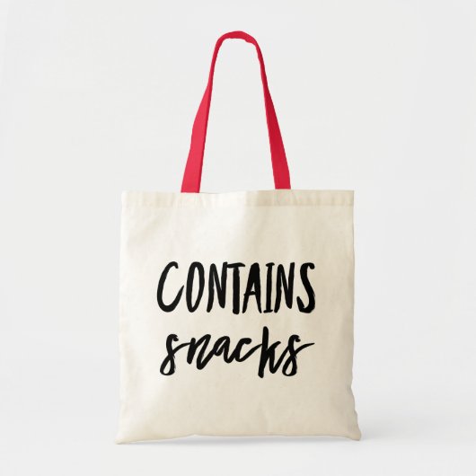 "Bevat snacks" Shopper canvas tas (Voorkant)