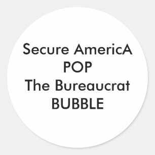 Beveilig AmericA POP De Bureaucrat BUBBLE Ronde Sticker