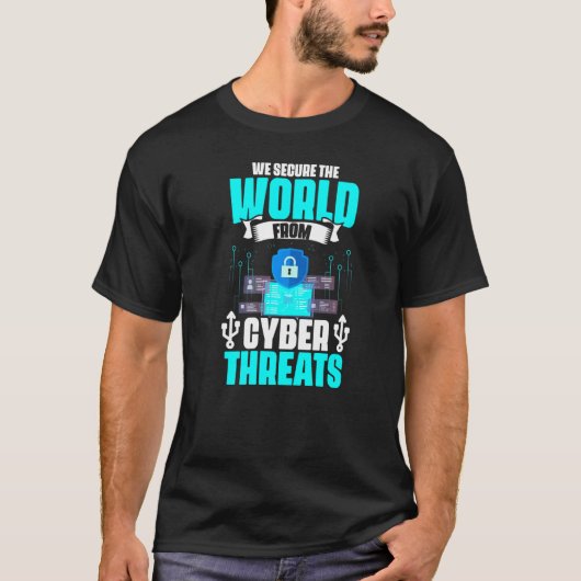 Beveilig van Cyber Threats Computer Programmer T-shirt (Voorkant)