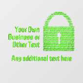 Beveiligde Digitale Slot in Machinecode Bedrijf Raamsticker (Vel)