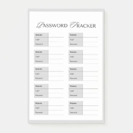 Beveiligde wachtwoordtracker Post-It Notes