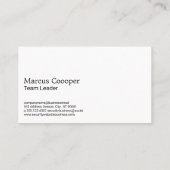 Beveiliger in uniform visitekaartje (Achterkant)