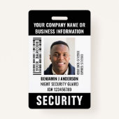 Beveiliging Aangepaste ID Fotonaam Barcode Zwart Badge (Voorkant)