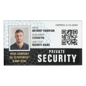 Beveiliging ID Fotonaam QR Black Label Badge (Voorkant)