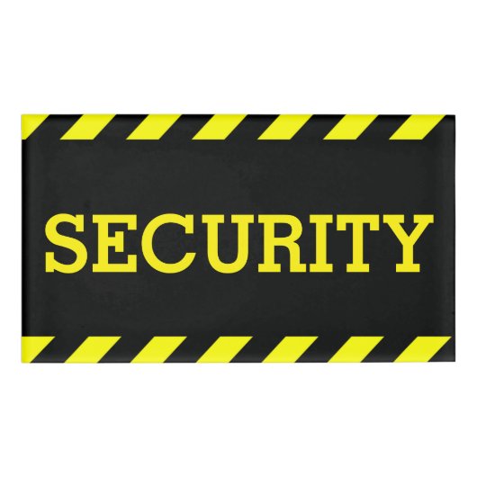 Beveiligingsagent Heldere gele waarschuwingsstrip Naambadge (Voorkant)