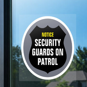 Beveiligingsbeambte Patrouille Bord Grijs Raam Sti Raamsticker
