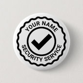 Beveiligingsbordknoppen met bedrijfsnaam ronde button 5,7 cm (Voorkant)