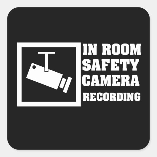 Beveiligingscamera Waarschuwingssticker Vierkant Vierkante Sticker (Voorkant)
