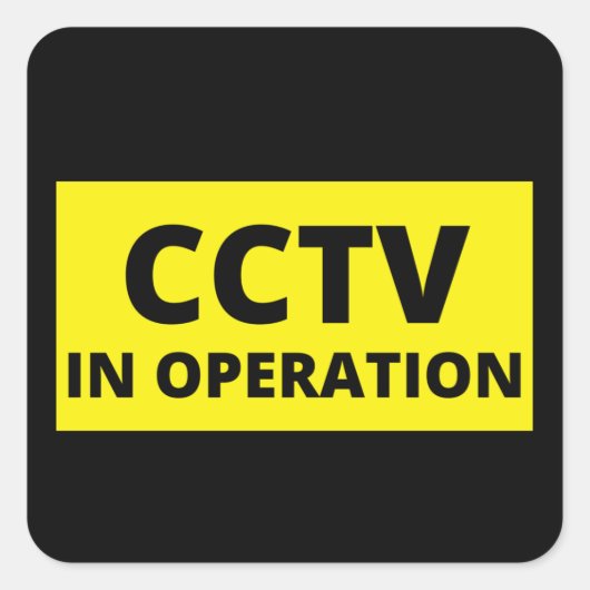 Beveiligingscamera Waarschuwingssticker Vierkant Vierkante Sticker (Voorkant)