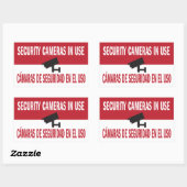 Beveiligingscamera's in gebruik Tweetalig Spaans E Rechthoekige Sticker (Vel)