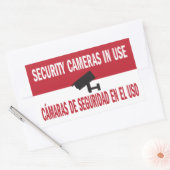 Beveiligingscamera's in gebruik Tweetalig Spaans E Rechthoekige Sticker (Envelop)