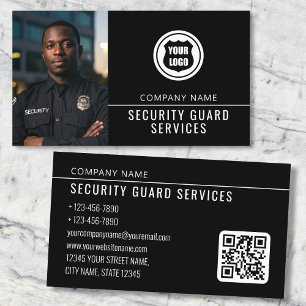 Beveiligingsdienst Logo Moderene QR-code Foto Visitekaartje