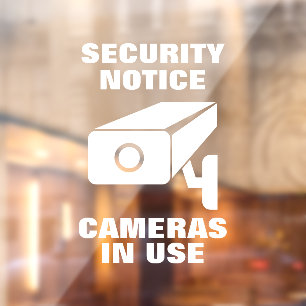 Beveiligingsinformatiecamera's in gebruik raamsticker
