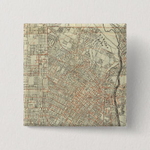 Beveiligingskaart en Straatspoorwegen in Los Angel Vierkante Button 5,1 Cm