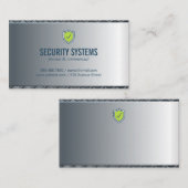 Beveiligingsschild | Metallic Achtergrond Visitekaartje (Voorkant / Achterkant)