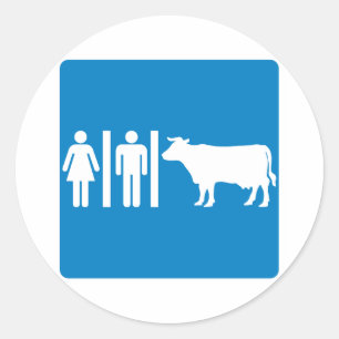 Beveiligingsvoorzieningen voor Humoureuze wegteken Ronde Sticker