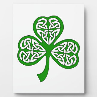 Beveled Celtic Knot Shamrock Fotoplaat