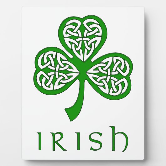Beveled Celtic Knot Shamrock over Irish text Fotoplaat (Voorkant)