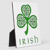 Beveled Celtic Knot Shamrock over Irish text Fotoplaat (Zijkant)