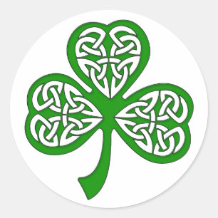 Beveled Celtic Knot Shamrock Ronde Sticker