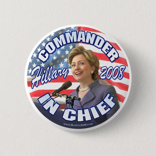 Bevelhebber van de Button van Chief Hillary 2008 (Voorkant)