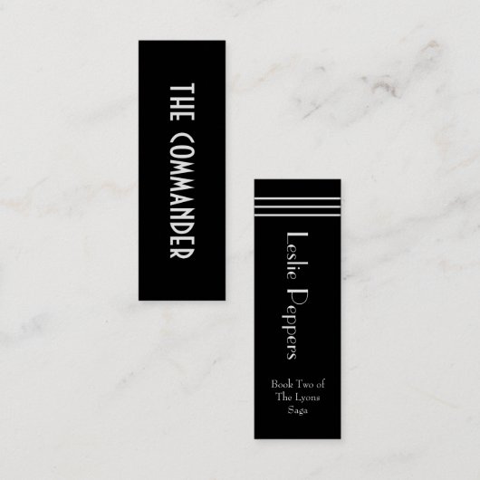 Bevelhebber van Leslie Peppers Book Marker Mini Visitekaartje (Voorkant / Achterkant)