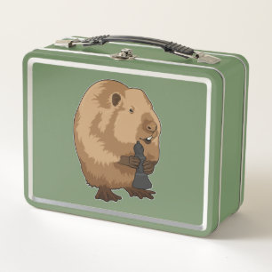 Bever aan het schaken met schaakstuk loper