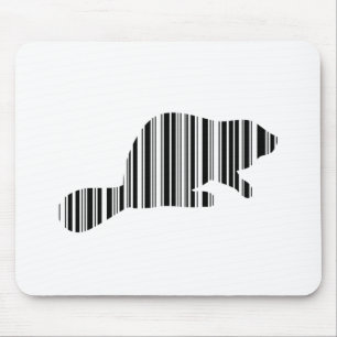 BEVER BAR CODE Dier Barcode Patroon Ontwerp Muismat
