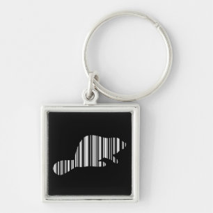 BEVER BAR CODE Dier Barcode Patroon Ontwerp Sleutelhanger