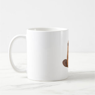 Bever die aan een berketakje knauwt koffiemok