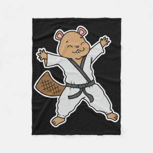 Bever doet karate fleece deken