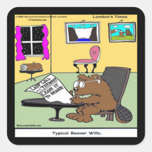 Bever Leven Testamenten Rick Londen Grappig Vierkante Sticker