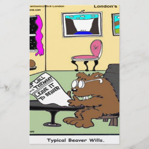 Bever Levenstestamenten Rick Londen Grappig Briefpapier
