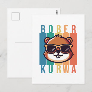 Bever met zonnebril Briefkaart