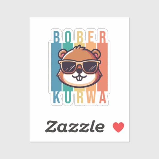 Bever met zonnebril sticker (Vel)