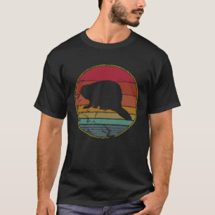 Bever Natuur Buiten Wandelen Gif Retro Stijl T-shirt