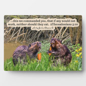  Bever Schrift Plaque 2Thessalonicenzen 3:10 Fotoplaat (voorkant)