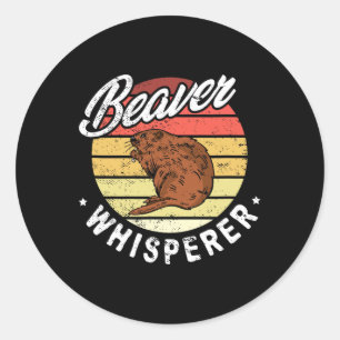 Bever Whisperer Bever Hunting Lover Ronde Sticker