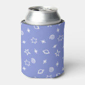 Beverage Cooler Blue Space Doodle Stars Planets (Blikje Voorkant)
