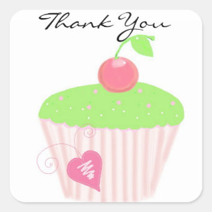 Beverage Cupcake Dank Je Vierkante Sticker