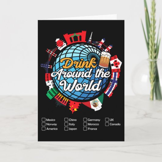 Beverage Drinks Beer Wine Mexico France Norway Adu Kaart (Voorkant)