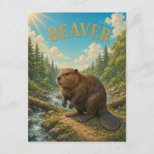 Beverenbos Stroom Aquarel GeoSaga Ansichtkaart Briefkaart